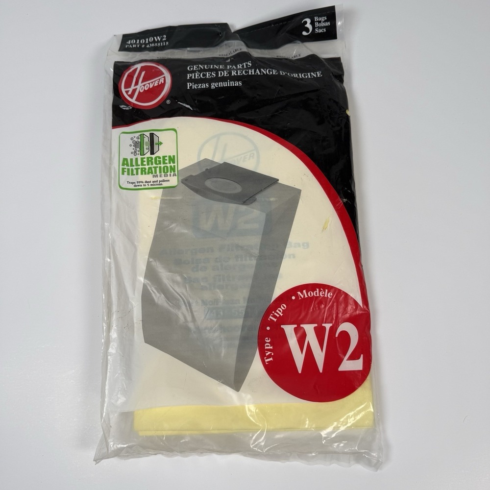 Hoover W2 Allergen Bag 3-Pack Vacuum‎ Bags 401010W2 #43655115 New